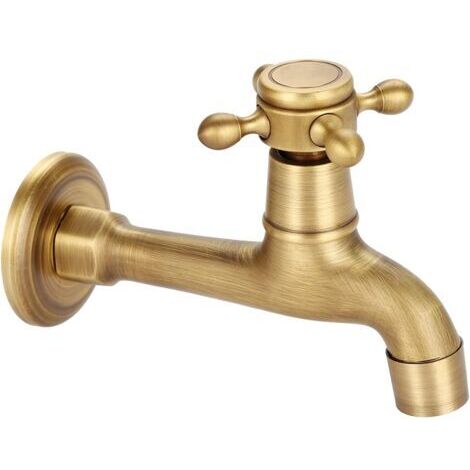 Rubinetto per mocio a parete, rubinetto singolo per acqua fredda in ottone vintage, G1/2 - per bagno, lavabo, cucina