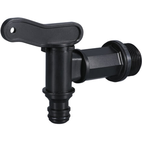 Rubinetto per serbatoio in plastica, rubinetto per collettore di acqua piovana con rubinetto per serbatoio di pioggia con snodo da 3/4" con anello filettato con nastro impermeabile per collettore di a