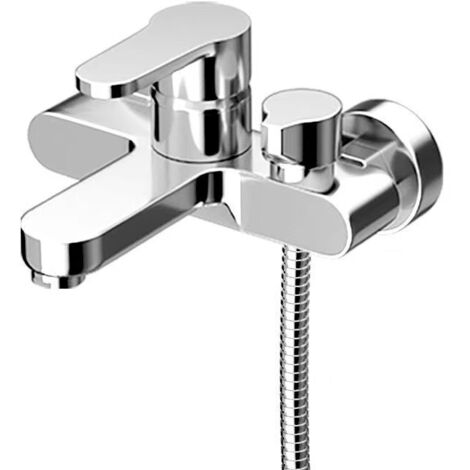 Rubinetto per vasca da bagno a parete, miscelatore monocomando adatto per doccia e vasca.