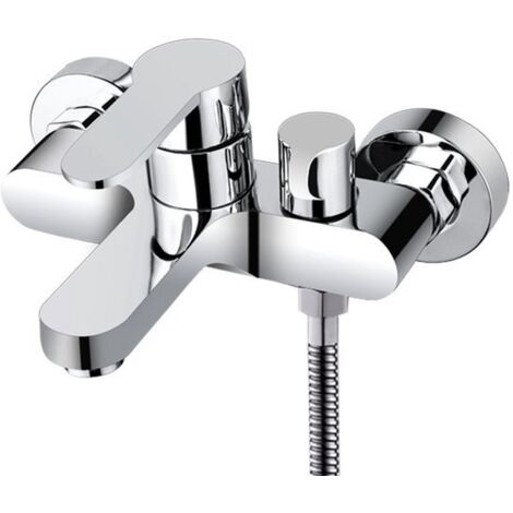 Rubinetto per vasca da bagno a parete, monocomando - bocchetta per doccia e vasca, cromato, adatto per docce e vasche.