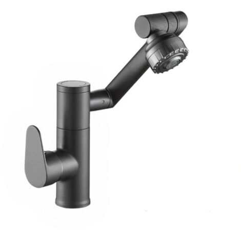 Rubinetto Rotante da Lavabo Moderno Miscelatore Cascata Da Bagno Antracite