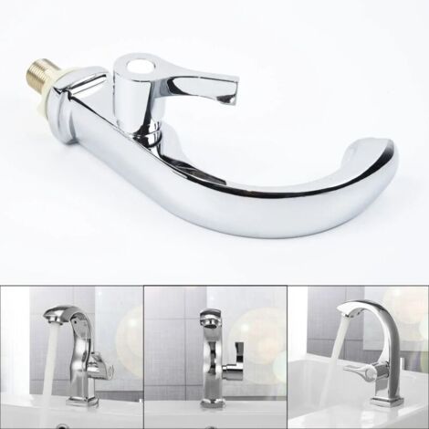 Rubinetto singolo cromato per acqua fredda, rubinetto per lavabo da bagno, rubinetto monocomando in rame per lavabo e vasca, accessori per acqua fredda per casa e giardino.