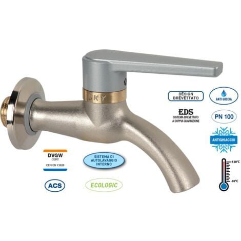 Rubinetto SKY nichelato leva in alluminio 1/2" antighiaccio 1750P404