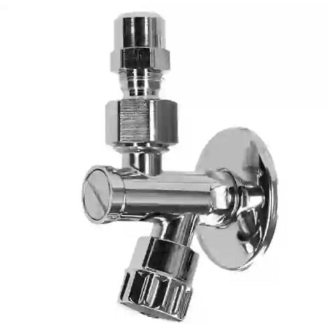 RUBINETTO SOTTOLAVABO A VITONE IN OTTONE CROMATO CON FILTRO E SNODO - 1/2  - AER
