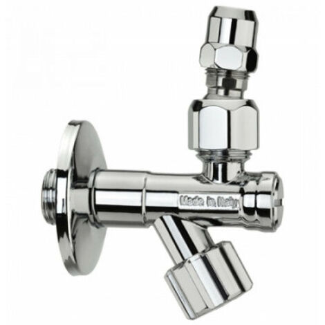 Rubinetto sottolavabo a vitone in ottone cromato con filtro e snodo 1/2" LUXOR