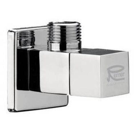 RUBINETTO SOTTOLAVABO D'ARREDO MOD. QUADRO Cromo Lucido 1/2x10 REMER
