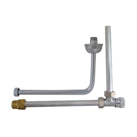 RUBINETTO + SQUADRETTA X SCALDACQUA OTTONE CROMATO MM 150X250