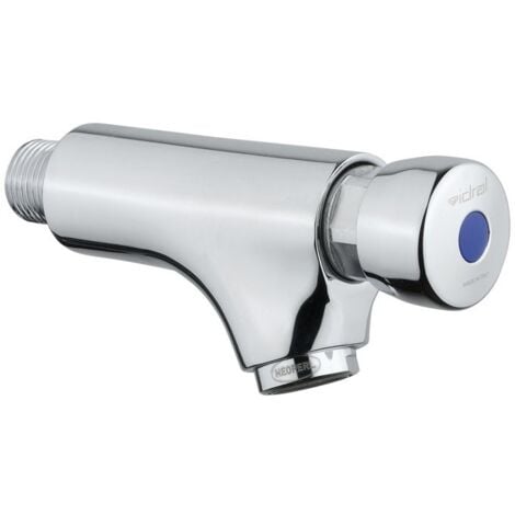 Rubinetto temporizzato per lavabo a parete in ottone cromato - Idral