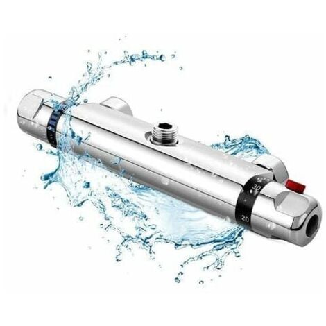 Rubinetto termostatico per doccia, rubinetto termostatico per bagno completamente in rame, pulsante di protezione di sicurezza antiscottatura a 38℃, rubinetto per bagno per regolare con precisione la