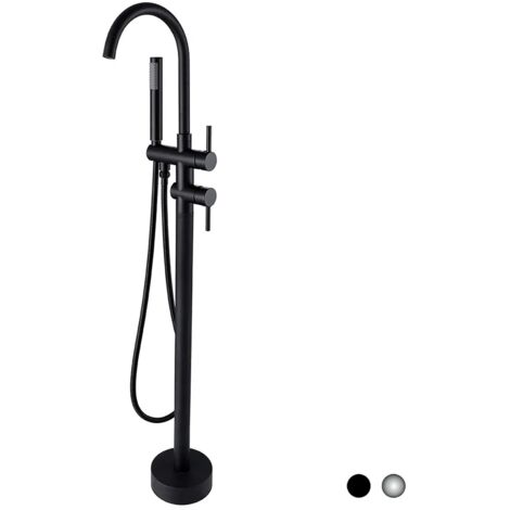 Rubinetto vasca a pavimento freestanding nero opaco