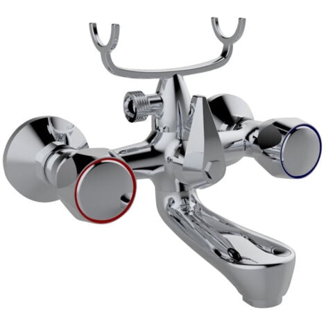 BAGNOCLIC Rubinetto vasca cromato, maniglie tonde