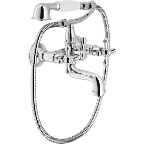 Rubinetto vasca cromo Nobili serie Grazia con set doccia art. GRC5001CR