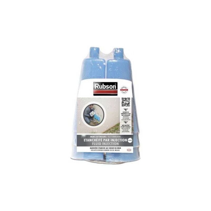 Rubson - 6 vases + injecteurs pour revêtement d'étanchéité des murs extérieurs