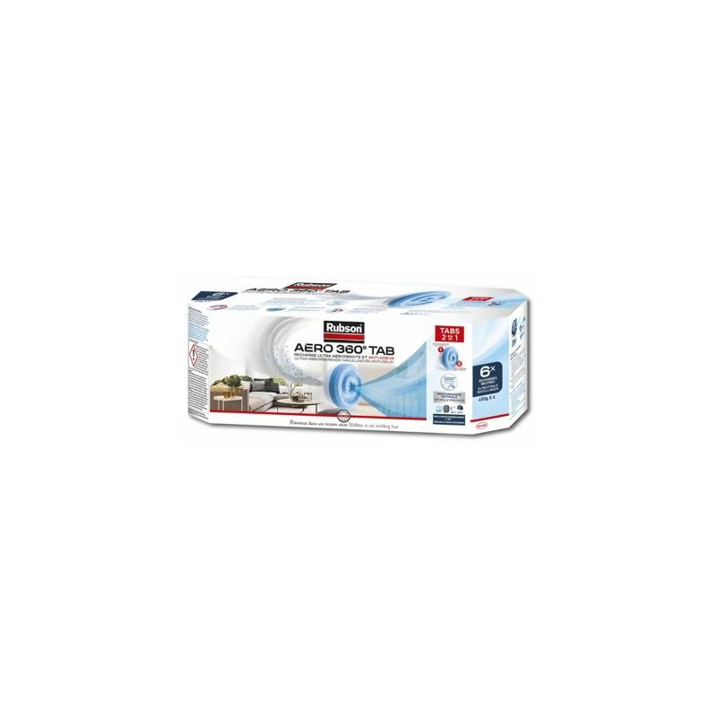 Rubson - Absorbeur Aero 360 Recharge Neutre Lot De 6