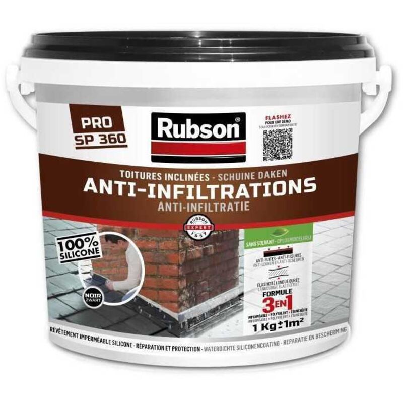 Anti infiltrazioni Tutti I Tetti Nero 1kg Rubson