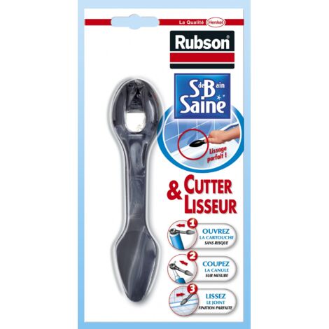 Rubson – Cutter lisseur pour joint silicone – Type de lame standard – Conception en plastique pour usage facile – Dimensions 23.3x12x2.6cm