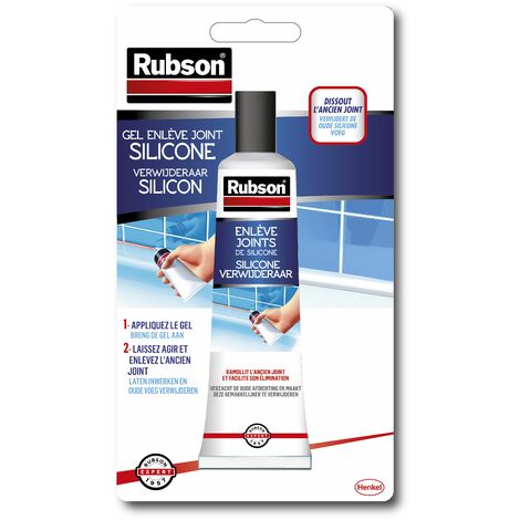 Rubson Enlève Joints Silicones, décapant spécialement adapté pour retirer les joints de silicone, dissolvant gel pour éliminer les joints, tube de 80 ml