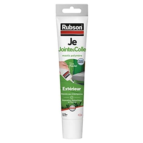 RUBSON JE JOINTE & GLUE MASTIC TRANSPARENTE 150 ML, MASTIC IMPERMEABLE EN TUBO LISTO PARA USAR, POLYM RE MASTIC PARA ENCOLADO, R
