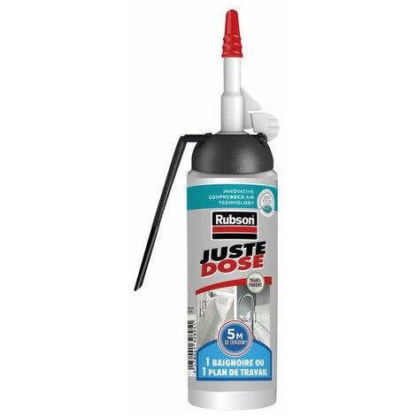Rubson – Mastic d'étanchéité cuisine et salle de bain – Silicone transparent 100 ml – Excellente adhérence sur céramique et verre