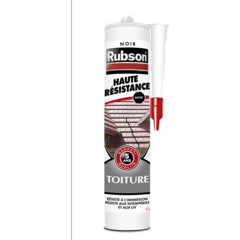 Rubson – Mastic d'étanchéité toiture 280 ml noir – Haute résistance pour béton, ciment, tuile et ardoise – Peinturable, finition mate