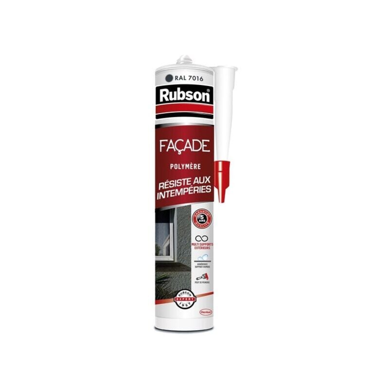 Rubson - Mastic étanchéite facade polymer gris fonce 7016 cart 280ml