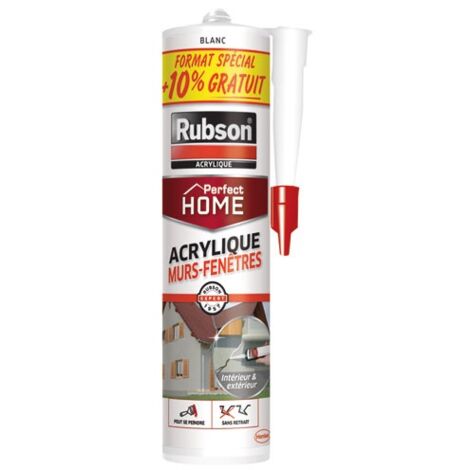 RUBSON - Mastic murs et fenêtres blanc cartouche 280ml + 10% gratuit