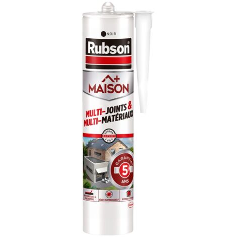 Rubson Mastic silicone Multi-joints & Multi-matériaux – Étanchéité & Réparation Intérieure/Extérieure – Noir 280 ml