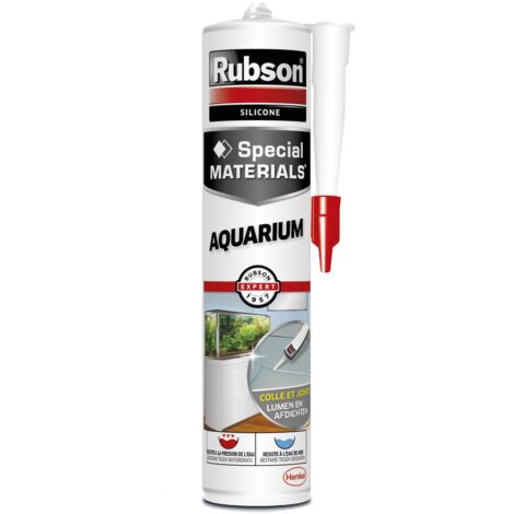 Rubson – Mastic verre et aquarium 280ml translucide – Étanchéité pour aquariums jusqu'à 300L – Résistant aux UV et intempéries