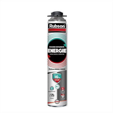 Rubson – Mousse polyuréthane expansive 750 ml – Adhérence sur tous matériaux – Recouvrable et résistant au vieillissement – Pour chantiers humides