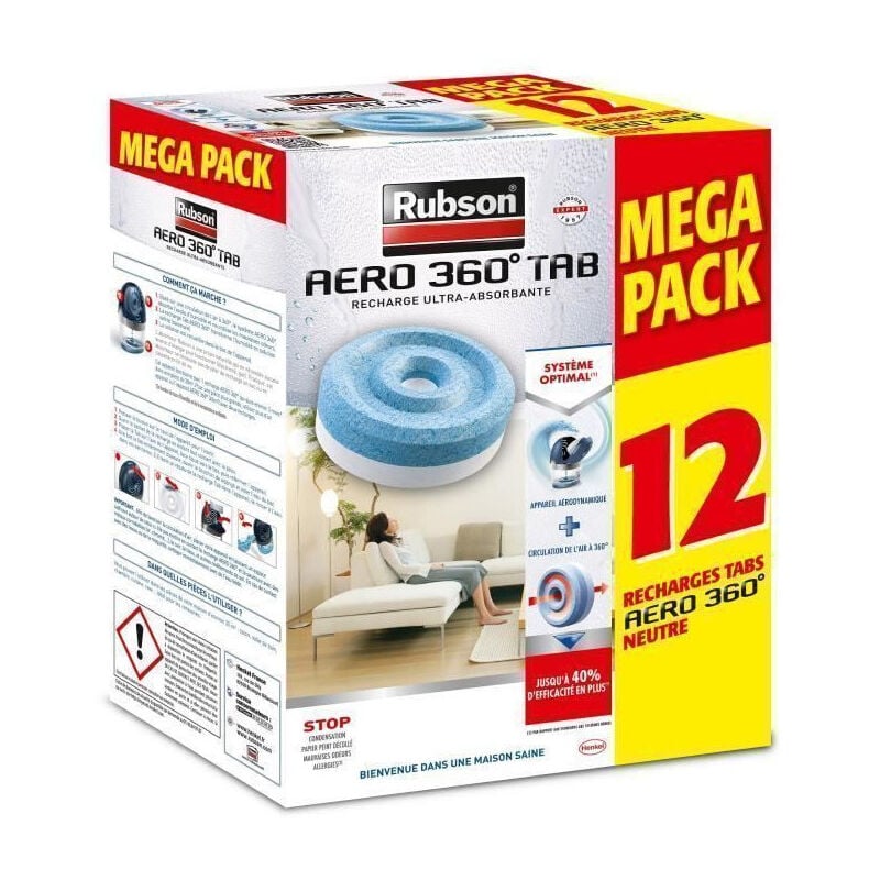 Rubson - promo mega pack Lot de 12 recharge Aero 360 Neutre