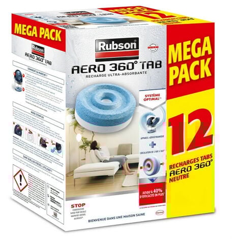 RUBSON PROMO MEGA PACK Lot de 12 recharge Aero 360 Neutre