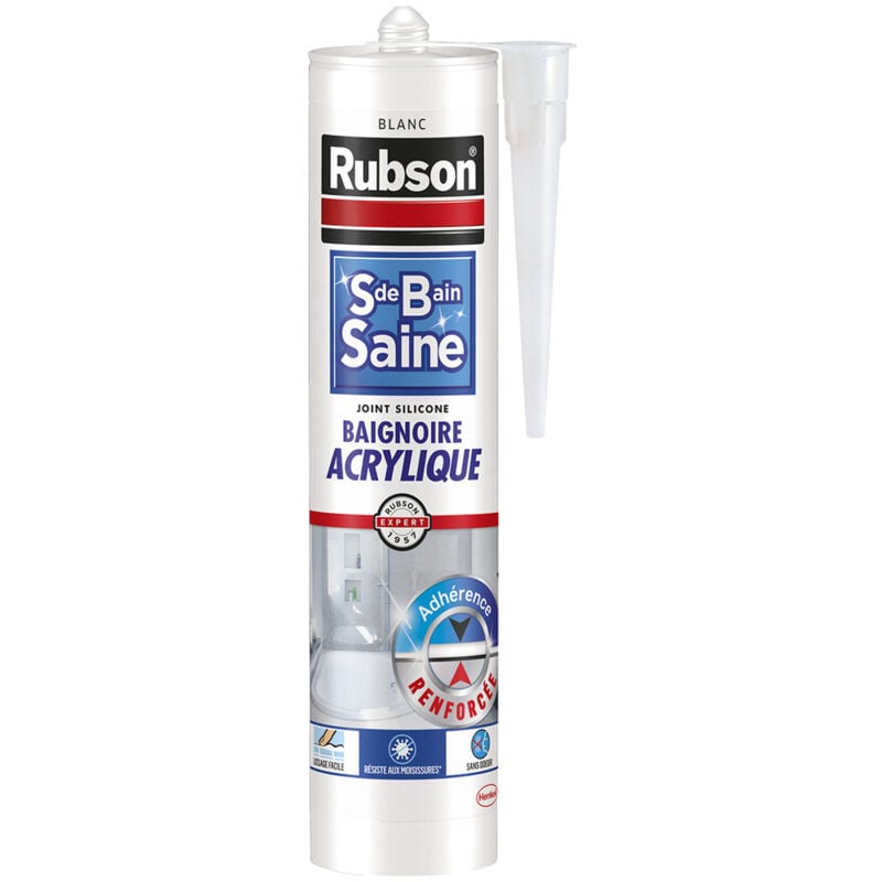 Rubson - Mastic Salle de Bain Saine Baignoire Acrylique Blanc 280ml
