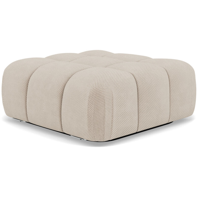 Lisa Design - Ruby - pouf en velours texturé - beige Lisa Design - Ruby - pouf en velours texturé - beige