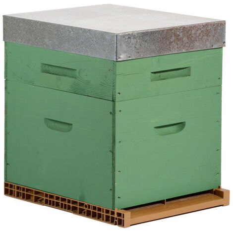 Ruche colorée Dadant 10 cadres + Hausse & Fond aéré - Plusieurs modèles disponibles - Olive