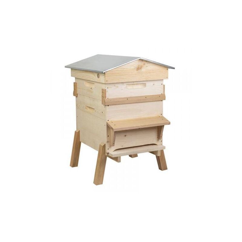 Ruche Dadant bois montagne 10 cadres toit chalet