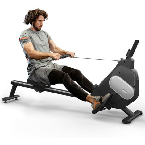 Rudergerät - BIGZZIA Magnetisches Rudergerät 16 Ebenen mit LED-Display Leise Gleitschiene für Home Gym Indoor Trainer Ausrüstung
