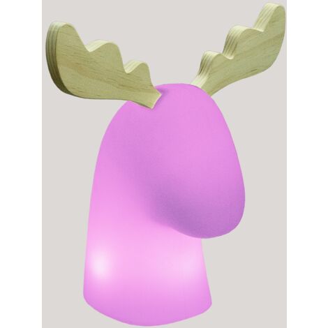 RUDY Lampe in Form eines Rentiers. Weihnachtsdekoration. Solarladung und wiederaufladbare Batterie. RGB-Licht mit Fernbedienung. Hergestellt aus Polyethylen in Spanien