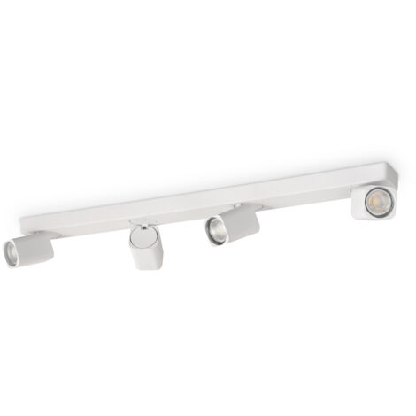 RUDY SQUARE APPLIQUE A PARETE ORIENTABILE 4 LUCI ATTACCO GU10 LAMPADINE INCLUSE BIANCO
