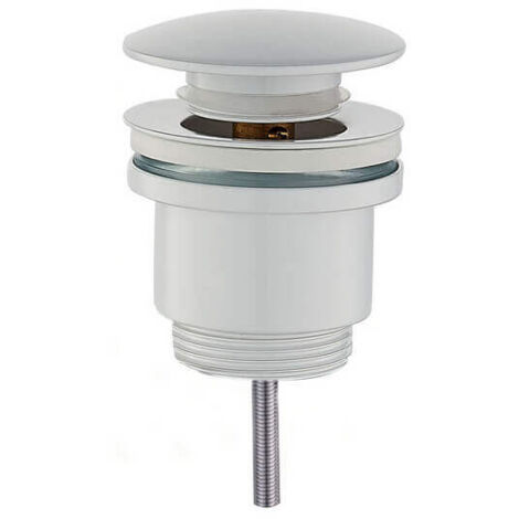 Rue Du Bain – Bonde de lavabo clic-clac universelle – Laiton blanc mat – Hauteur 10 cm – Ø capot 6,4 cm – Filetage 1'1/4 (33/42)