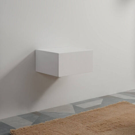 Rue Du Bain – Meuble de rangement 1 tiroir blanc brillant – MDF 19mm – 60x50cm – Fermeture soft close – Ouverture totale du tiroir