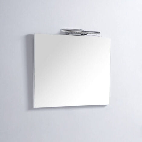 Rue Du Bain – Miroir simple de salle de bain carré 80x80 cm – Lampe LED 12W intégrée – Épaisseur 2,3 cm – Indice de protection IP44