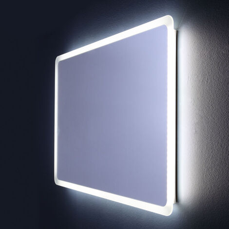 Rückbeleuchteter Spiegel 60 x 90 cm abgerundet