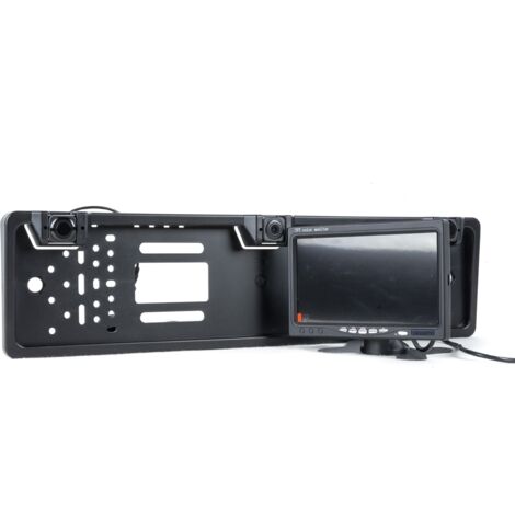 Rückfahrkamera mit Parksensoren im Kennzeichenrahmen - 7" Display