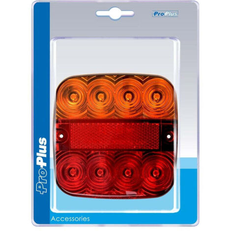 Rückleuchte 12V 5 Funktionen 107x107mm 8LED im Blister