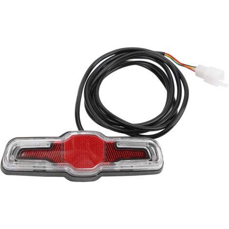 Rücklicht für Elektrofahrräder, 5 LEDs, ABS, 36 V, 48 V, 60 V, Nabenmotor, Rücklicht für Elektrofahrräder, Sicherheitszubehör für Nachtfahrten