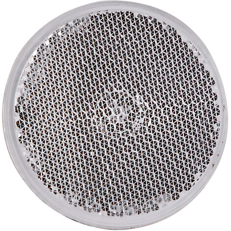Rückstrahler Ø 60,5 mm Katzenauge Reflektor rund weiß selbstklebend