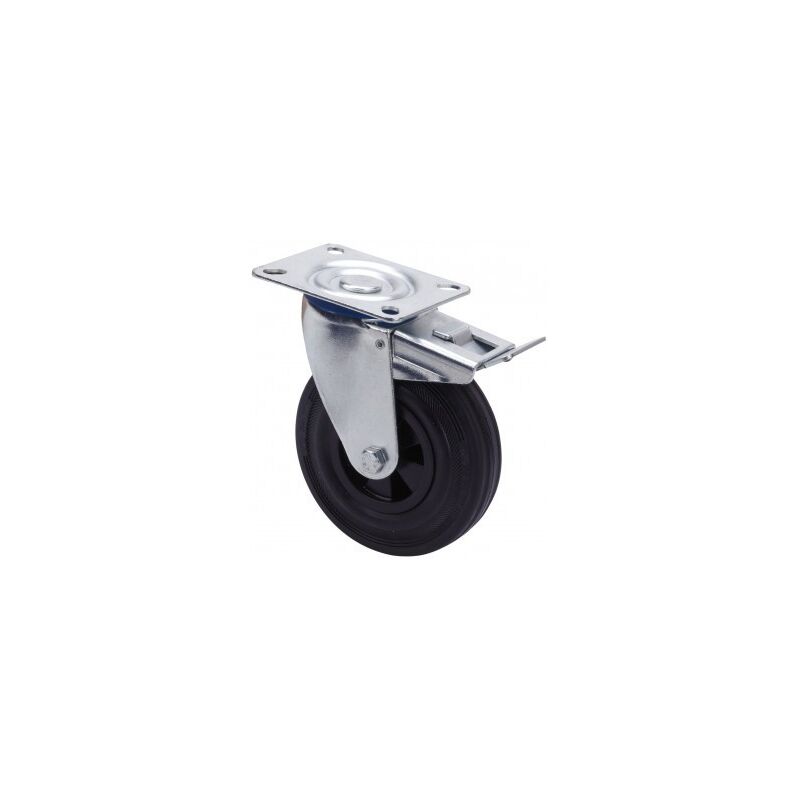 

Rueda 100 Giratoria Plataforma Plastico/Goma Freno 80K