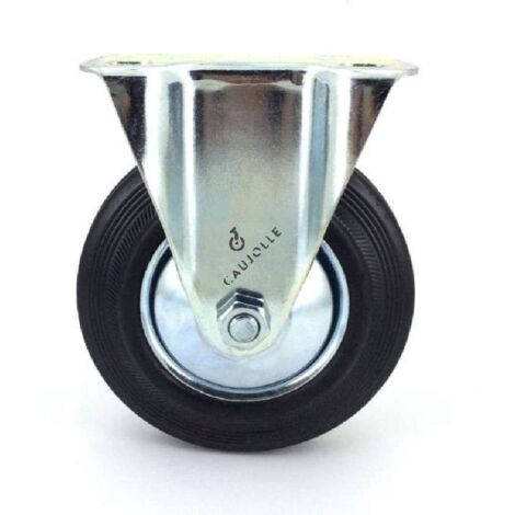 RUEDA 125 FIJA METAL/GOMA DISCO ANTIHIL.NEGRA 150K
