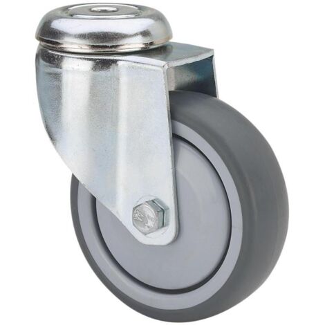 RUEDA 125 GIRATORIA TALADRO GOMA ARO 100 K