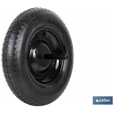 RUEDA 350 SUELTA EJE NEUMATICA METAL/GOMA CARRETILLA